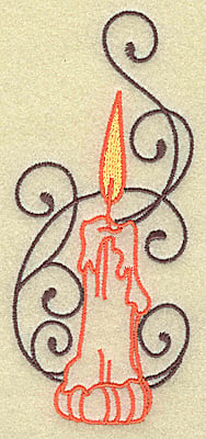 Embroidery Design: Halloween candle design large<br> 2.16w X 4.97h