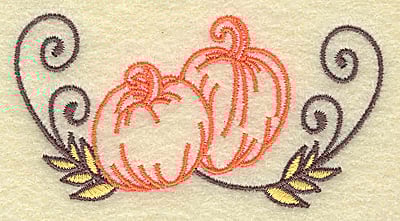 Embroidery Design: Pumpkin duo<br> 3.51w X 1.81h | Embroidery Legacy Embroidery Design: Pumpkin duo<br> 3.51w X 1.81h