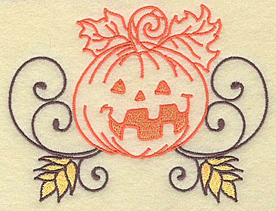 Embroidery Design: Jack-o-lantern design large<br> 4.93w X 3.87h