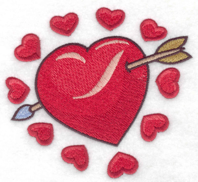 Embroidery Design: Valentine hearts large<br> 4.95w X 4.58h