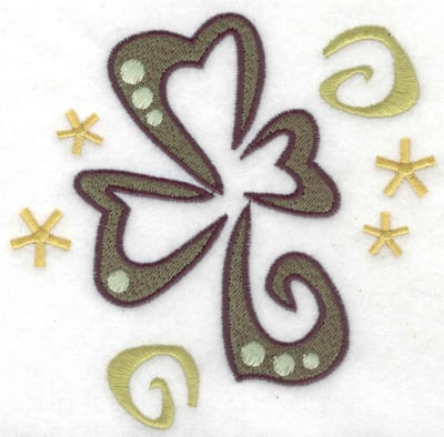 Embroidery Design: St. Patrick's day shamrock large<br> 4.92w X 4.84h