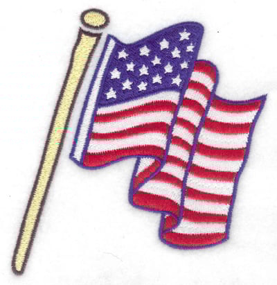 Embroidery Design: Labor Day flag large<br> 4.49w X 4.76h | Embroidery Legacy Embroidery Design: Labor Day flag large<br> 4.49w X 4.76h