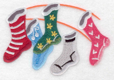 Embroidery Design: Christmas stockings large<br> 4.91w X 3.35h