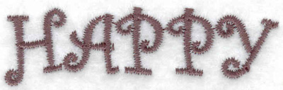 Embroidery Design: Happy (large)<br> 2.35w X 0.68h