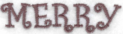 Embroidery Design: Merry (large)<br> 2.36w X 0.61h