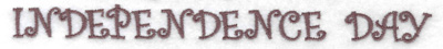 Embroidery Design: Independence Day (large)<br> 6.82w X 0.59h