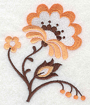 Embroidery Design: Flower D partial<br> 2.91w X 3.50h