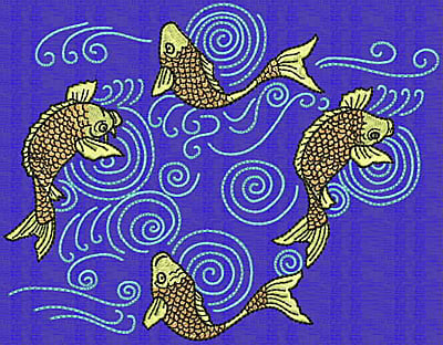 Embroidery Design: Koi A<br> 5.12w X 6.58h