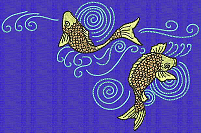 Embroidery Design: Koi H<br> 4.03w X 6.10h