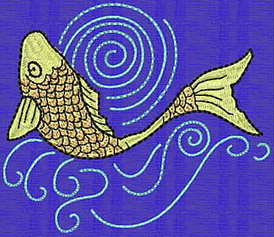 Embroidery Design: Koi K<br> 3.52w X 4.08h