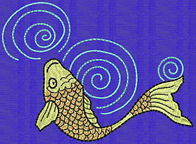 Embroidery Design: Koi M<br> 3.40w X 4.66h
