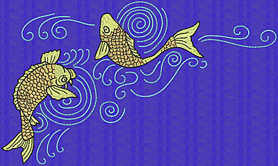 Embroidery Design: Koi O<br> 5.88w X 10.19h