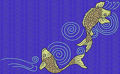 Embroidery Design: Koi P<br> 5.81w X 9.42h