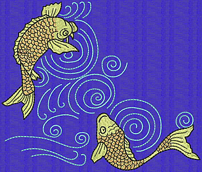 Embroidery Design: Koi R<br> 5.90w X 7.01h