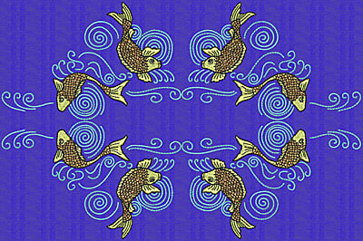 Embroidery Design: Koi U<br> 7.70w X 11.61h