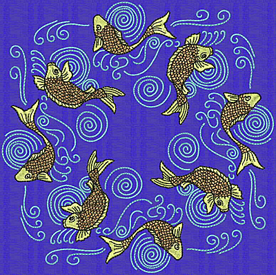 Embroidery Design: Koi V<br> 7.69w X 7.69h