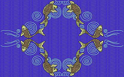 Embroidery Design: Koi Y<br> 7.69w X 12.37h