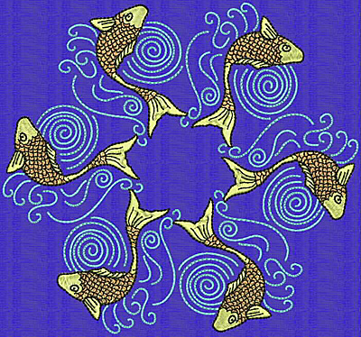 Embroidery Design: Koi Z<br> 6.51w X 6.95h