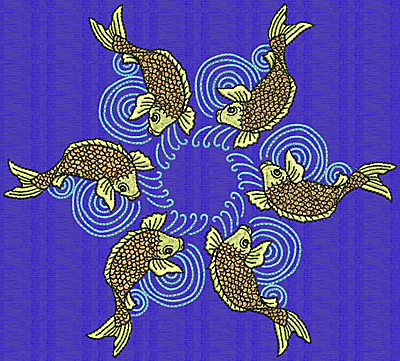 Embroidery Design: Koi AA<br> 6.70w X 7.41h