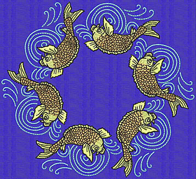 Embroidery Design: Koi CC<br> 6.48w X 7.08h