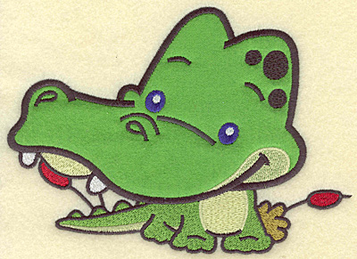 Embroidery Design: Crocodile large applique<br> 7.15w X 5.19h