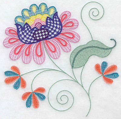 Embroidery Design: Floral G large<br> 7.02w X 7.02h