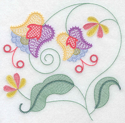 Embroidery Design: Floral J large<br>7.07w X 7.02h