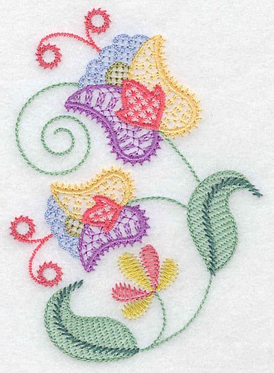 Embroidery Design: Floral K<br> 3.54w X 4.98h