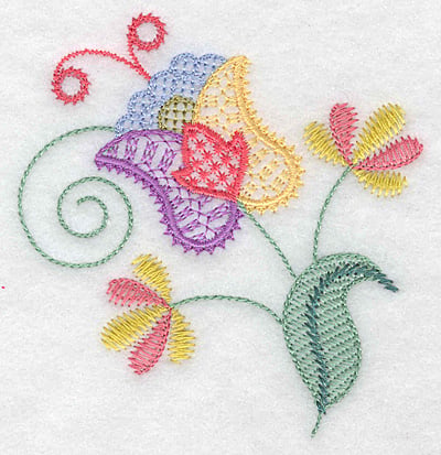 Embroidery Design: Floral L<br> 3.67w X 3.86h