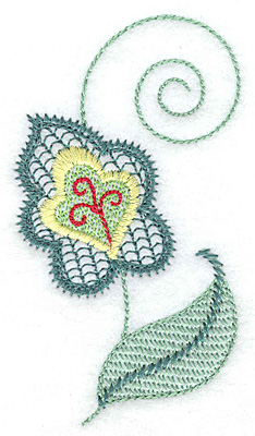 Embroidery Design: Leaf design A<br> 2.17w X 3.88h