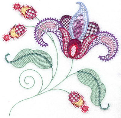 Embroidery Design: Floral O large<br> 7.30w X 7.08h