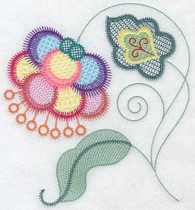 Embroidery Design: Floral Q large<br> 6.58w X 7.09h
