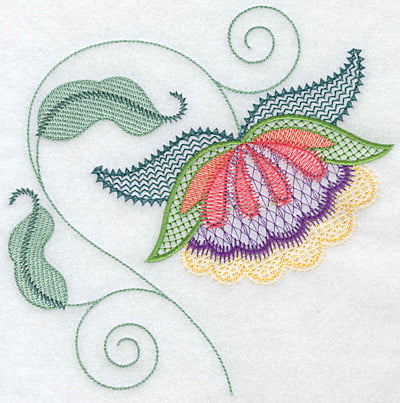 Embroidery Design: Floral T large<br> 7.05w X 7.17h