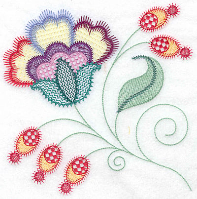 Embroidery Design: Floral Y large<br> 7.07w X 7.07h