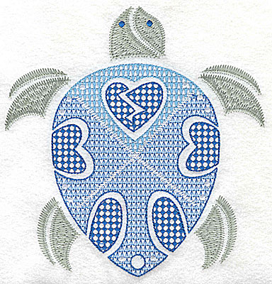 Embroidery Design: Sea Turtle D large<br> 6.62w X 6.92h