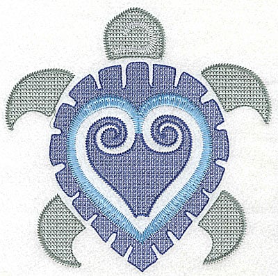 Embroidery Design: Sea Turtle E large<br> 6.94w X 6.96h