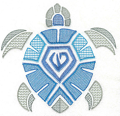 Embroidery Design: Sea Turtle F large<br> 6.90w X 6.68h