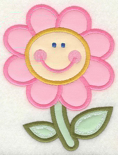 Embroidery Design: Happy Flower<br> 3.75w X 4.93h | Embroidery Legacy Embroidery Design: Happy Flower<br> 3.75w X 4.93h