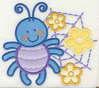 Embroidery Design: Bug on web<br> 5.43w X 4.93h