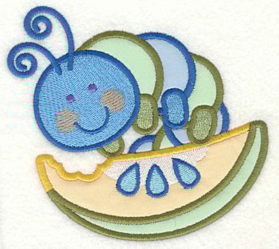 Embroidery Design: Bug on Watermelon<BR>4.63" X 4.93"