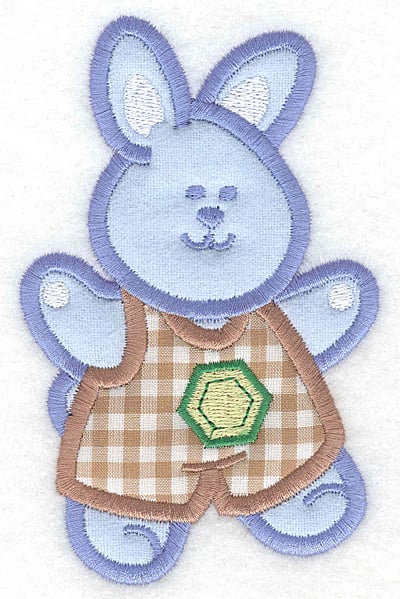 Embroidery Design: Bunny boy double applique large<br>3.21w X 5.00h
