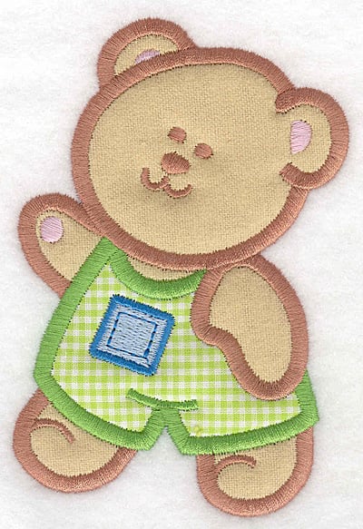 Embroidery Design: Teddy Bear boy double applique large<br>3.36w X 5.00h