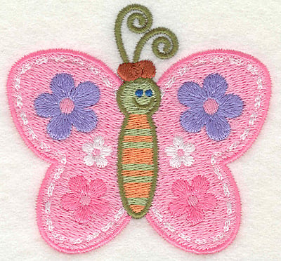 Embroidery Design: Pink Butterfly <br> 3.5" x 3.25"
