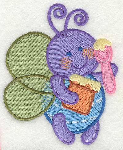 Embroidery Design: Bee with Honey <br> 2.81" x 3.43"