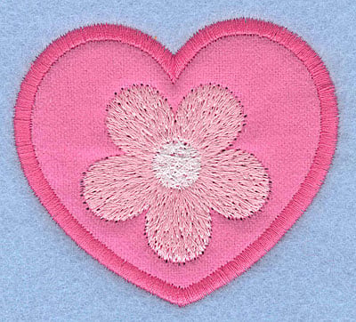 Embroidery Design: Applique heart with flower<br>2.70" x 3.06"