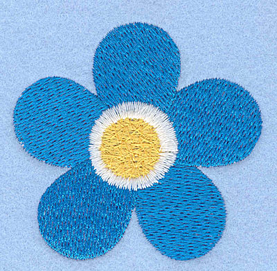 Embroidery Design: Blue flower<br>2.38" x 2.46"