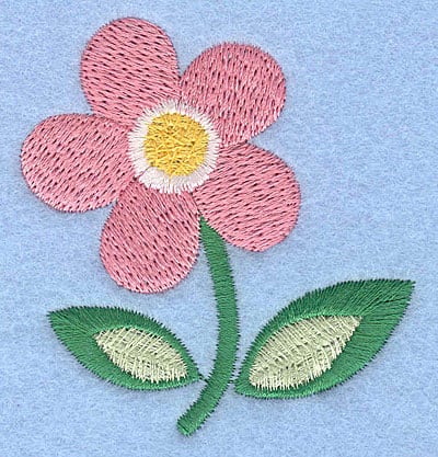 Embroidery Design: Pink flower <br>2.47" x 2.48"
