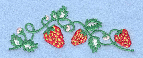 Embroidery Design: Strawberries<br>1.29" x 3.50"