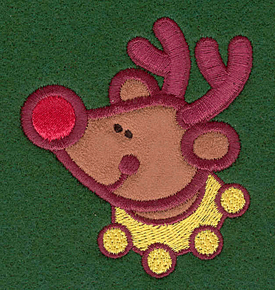 Embroidery Design: Reindeer head appliques left<br>2.72w X 3.00h