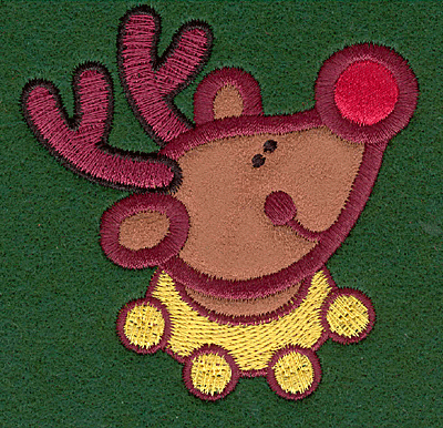 Embroidery Design: Reindeer head appliques right<br>2.98w X 3.02h